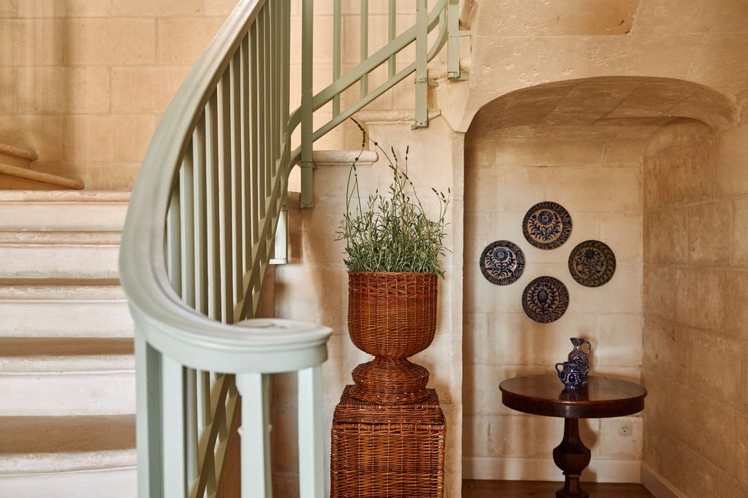The curve of the balustrade