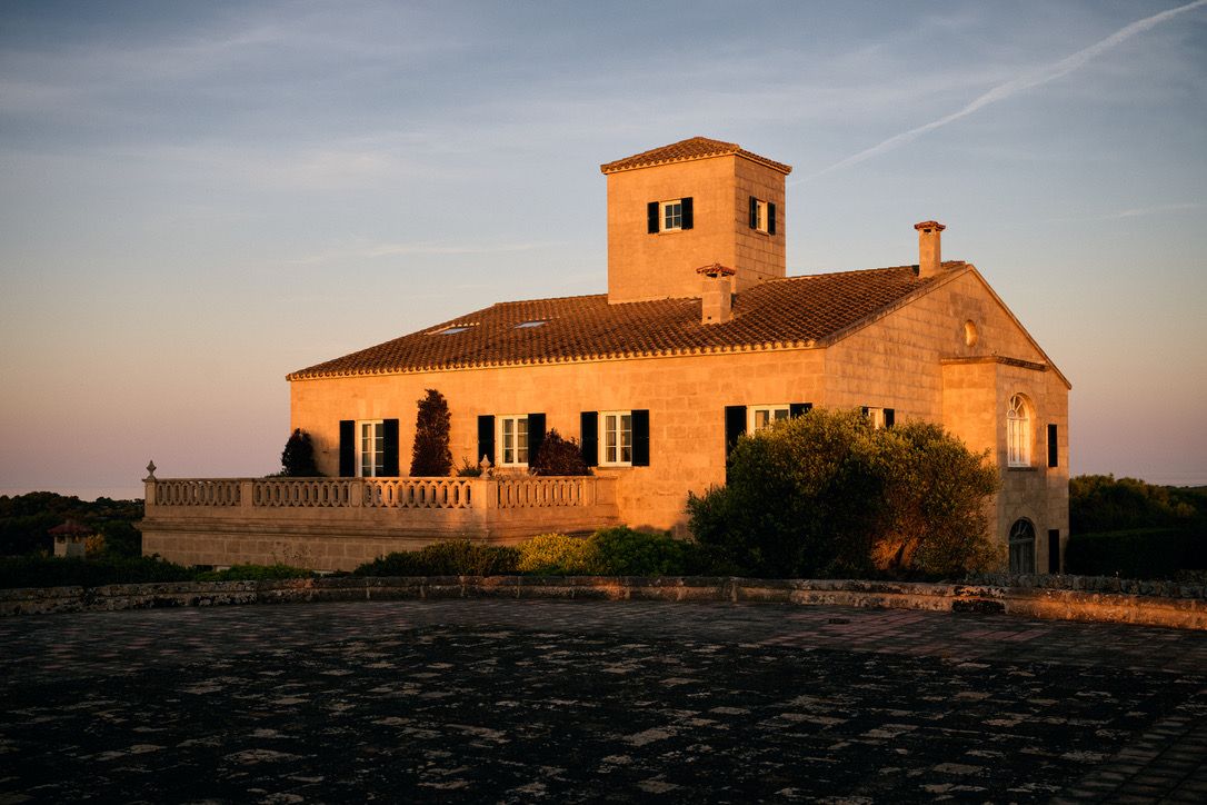 The house in the last light, seen from the old threshing floor